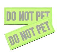 HAKIDZEL Patch Réfléchissant Vert pour Harnais Chien Service, Étiquette Amovible en Nylon, Autocollant Ne Pas Caresser', Lot de 2 Pièces pour Sécurité Publique