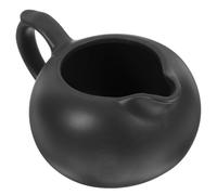 HAKIDZEL Pichet à Lait en Céramique Noire, Doseur de Lait Pratique Bec Unique, Adapté pour Maison et Café, Design Élégant et Fonctionnel