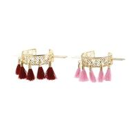 HAKIDZEL Pinces à Cheveux Forme Semi-circulaire Vintage en Alliage Rouge et Rose Accessoires Élégants pour Chignon 2pcs Usage Quotidien et Dîners
