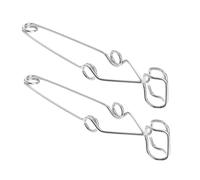 HAKIDZEL Pinces pour Tubes à Essai en Acier Chromé 2pcs, Clips de Laboratoire Prise Doigt, Fixation Sûre pour Tubes à Essai en Laboratoire et École