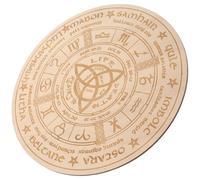 HAKIDZEL Planche Divinatoire en Bois Ronde 1 Pièce pour Rituel, Décoration D'autel Sacrifice, Tableau Bois pour Forum Métaphysique, Accessoire Spirituel Compact et Stable