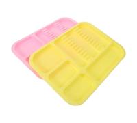 HAKIDZEL Plateaux en Plastique pour Instruments Dentaires, 2 Pièces, Compartiments Séparés, Adaptés Rangement Soins Buccaux en Milieu Professionnel