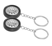 HAKIDZEL Porte-clés Accessoire pour Graduations et Fêtes en Pvc et Acier Inoxydable Lot de 2 Pièces Roue de Voiture Compact et Pratique pour Clés de Voiture