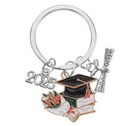 HAKIDZEL Porte-clés Chapeau de Graduation 2025 en Alliage Résistant, Présent de Diplôme Unique et Inspirant pour Fête de Remise de Diplômes