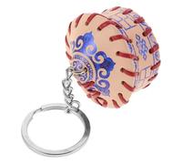 HAKIDZEL Porte-clés Mongolie en Cuir de Vache Forme Yourte Bleu, Porte-clés Tente Solide et Portable, Accessoires Uniques pour Décorations de Camping-car et Voyages
