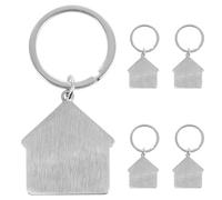 HAKIDZEL Porte-clés Sublimés en Acier Inoxydable Argenté 5pcs pour DIY Artisanat Gravure de Mots et Décoration, pour Festival et Présents aux Amis