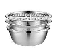 HAKIDZEL Râpe Multifonction Plusieurs styles en Acier Inoxydable Argentée pour Laver le Riz et Trancher Légumes, Outil Portable Pratique Cuisine Plusieurs styles