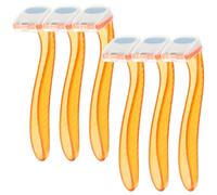 HAKIDZEL Rasoirs Jetables Pratiques Couleur Aléatoire en Acier Inoxydable et Abs Lot de 6 Légers et Portables Rasoirs Féminins pour Épilation des Jambes, Aisselles et Parties Intimes