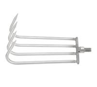 HAKIDZEL Râteau en Acier Inoxydable à 4 Dents Pêche Désherbage en Extérieur, Outil Portable Amateurs de Pêche en Ruisseaux