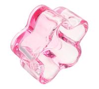 HAKIDZEL Récipient Grosse Capacité et Forme Fleur de Lotus en Verre Rose Translucide pour Matériel de Nail Art pour Salon de Manucure ou Usage à Domicile