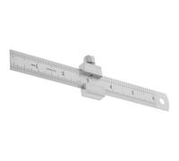 HAKIDZEL Règle en Acier Inoxydable Épaisse avec Bloc de Positionnement, Mesure Profonde Précise, Outil Léger pour Bureaux et Écoles, 1 Set