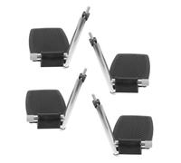 HAKIDZEL Repose-pieds pour Fauteuil Roulant Pièces de Repose-pieds pour Fauteuil Roulant 2 Paires Noir Métal et Abs Structure Pliable Heel Loops et Chaise de Transport Usage Quotidien