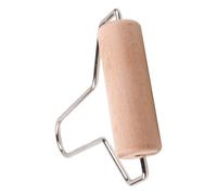 HAKIDZEL Rouleau en Bois pour Modelage Argile et Pâte Polymère, Outil à Rouleaux Manche Acier Inoxydable, Usage Professionnel en Atelier Poterie ou École