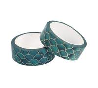 HAKIDZEL Rubans Adhésifs en Papier Couleur Aléatoire à Motif Écaille de Poisson 2pcs, Décoratifs et Pratiques pour Bricolage Garçon et Filles et Décoration Maison