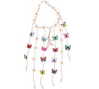 HAKIDZEL Serrage-tête Blanc en Tissu Pampilles Délicates, Bandeau Cheveux pour Femme et Fille, Accessoire pour Bal Masqué et Cérémonie