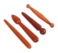 HAKIDZEL Set de 4 Bâtons Acupression Bois pour Massage Précis des Pieds, Outil Manuel pour Relaxation à Domicile Massage Traditionnel Chinois