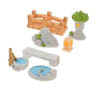 HAKIDZEL Set de 7 Bancs Miniatures en Résine pour Décoration de Jardin Rétro, Accessoire Élégant pour Mini Jardin et Décoration de Bureau