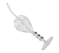 HAKIDZEL Set de Verres à Vin en Verre Élégant de Cœur 208ml avec Paille, Tasse Lisse Facile à Tenir pour Servir Boissons et Recevoir Invités