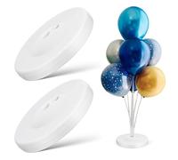 HAKIDZEL Socle pour Arche de Ballons Blanc en Plastique, Base Lestée à Remplir D'eau, Lot de 2 Pièces, Stabilité Renforcée pour Décorations de Fête et Usage Quotidien