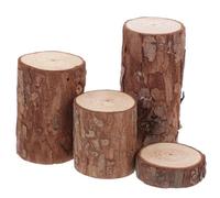 HAKIDZEL Souches en Bois Naturel et Aménager Terrarium pour Cage de Hamster Lot de 4 Accessoires Miniatures Décoratifs, Diamètre 4 Cm, Épaisseurs Variées, pour Enrichir L’Habitat