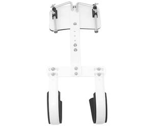 HAKIDZEL Support Arrière Caisse Claire Aluminium Réglable Harnais Percussion Portable Blanc pour Tambours de Marche