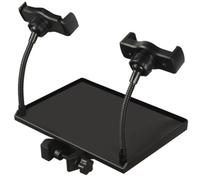 HAKIDZEL Support de Microphone et Pince Clip-on en Plastique Noir avec Plateau Sonore Mobile Réglable en Hauteur pour Pupitres de Musique et Scènes