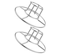 HAKIDZEL Support de Rôtissage en Acier Inoxydable Argenté pour Barbecue Lot de 2 Pièces, Forme Ronde, Multifonction et Facile à pour Pique- en Plein Air