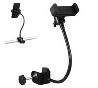 HAKIDZEL Support de Téléphone en Métal Pince Robuste, Bras Flexible 30 Cm Rotatif à 360° Compatible Smartphones et Tablettes, Support Micro Polyvalent pour Diffusion et Enregistrement