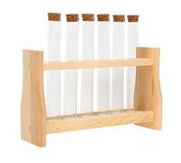HAKIDZEL Support Éprouvette Bois pour Tubes à Essai avec Bouchons Porte Parfum et Rangement Compact pour Laboratoire et Huiles Essentielles