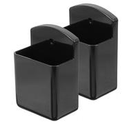 HAKIDZEL Support Mural sans Percer en Abs Noir 2 Pièces pour Télécommande Facile à Fixer pour Organiser Télécommandes et Petits Objets Tables de Chevet ou Comptoirs
