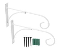 HAKIDZEL Support Suspendre Mural en Fer Blanc 2pcs pour Plantes Extérieures et Lanternes, Surface Lisse, Design Classique Pratique pour Balcon et Jardin