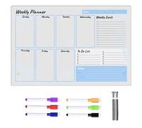 HAKIDZEL Tableau Mémo de Bureau Tableau Blanc Effaçable en Acrylique Transparent Réutilisable pour Table Planificateur Quotidien