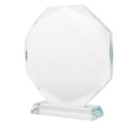 HAKIDZEL Trophée Cristal Octogonal en Verre, Design Élégant pour Célébrer Les Réalisations en Entreprise et Remise de Diplômes, Souvenir Artistique et Solide