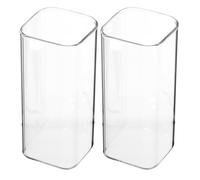 HAKIDZEL Verre Carré Long 2pcs, Tasse à Boisson en Verre 400ml, Design Simple et Délicat, pour Bureaux et Fêtes