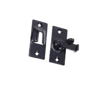 HAKIDZEL Verrou de Porte Coulissante Acier Inoxydable Solide Targette Angle Droit Degrés Serrure Applique Facile à Installer pour Portes Intérieures et Extérieures Sécurité Noire