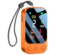 HAKINAKU Détecteur de Monoxyde de Carbone Portable pour Voyage Camping Voiture, Alarme de CO Portatif, Mesureur de Monoxyde de Carbone avec Batterie Rechargeable Intégrée, Orange, HD09