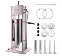 Hakka 5L/11Lb Poussoir à Saucisses Professionnel, Machine à Saucisses Verticale à 2 Vitesses, Remplisseuse Manuelle de Saucisses avec 5 Tubes, Acier Inoxydable