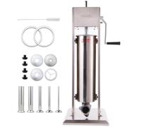 Hakka 7L/15Lb Poussoir à Saucisses Professionnel, Machine à Saucisses Verticale à 2 Vitesses, Remplisseuse Manuelle de Saucisses avec 5 Tubes, Acier Inoxydable