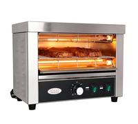 Hakka Gril salamandre professionnel, 2100 W, avec Ramasse-Miettes Amovible, Idéal pour Les Pizzas, Les Steaks et Les Sandwichs - 2 éléments Chauffants en Quartz