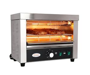 Hakka Gril salamandre professionnel, 2100 W, avec Ramasse-Miettes Amovible, Idéal pour Les Pizzas, Les Steaks et Les Sandwichs - 2 éléments Chauffants en Quartz