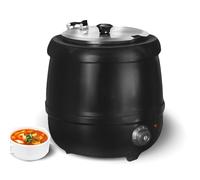 Hakka Marmite à Soupe Électrique10L, Chauffe-Soupe avec Couvercle à Charnière, Marmite Amovible en Acier Inoxydable, Température Réglable de 30 à 85 °C, Pour Restaurant, Buffet et Traiteur.