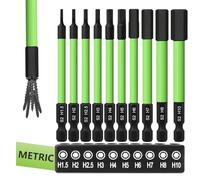 Hakkin Lot de 10 embouts hexagonaux 89 mm - Embouts de tournevis magnétiques 1/4" S2 - Pour visseuse sans fil H1,5/2/2,5/3/4/5/6/7/8/10