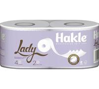 Hakle® 10133 LADY Toilet Tissue - 4 plis, gaufré, sans parfum ni colorant, extra-blanc, rouleau de 150 feuilles, 10 x 2 rouleaux par paquet