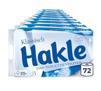 Hakle Papier toilette classique - 72 rouleaux, un nettoyage et un soin doux pour le bien-être