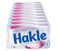 Hakle Papier toilette doux et sûr, 4 plis, 1 lot de 72 rouleaux (9 x 8 rouleaux)