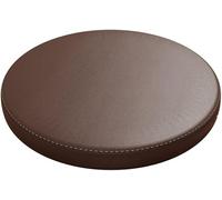 Haklein Coussin de chaise de salle à manger en cuir synthétique, coussin rond en mousse à mémoire de forme, antidérapant et doux, pour salon, terrasse, jardin (diamètre 35 cm, marron)