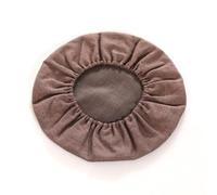Haklein Housse amovible pour coussin de sol - Housse ronde en coton et lin - Coussin de méditation en paille tissée - Protection pour repose-pieds (marron, diamètre 60 cm, hauteur 20 cm)