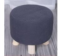 Haklein Lot de 2 housses de tabouret en velours pour ottoman, doux, élastique, protecteur, lavable, ajustement universel pour repose-pieds de 25 à 30 cm de haut, 17 à 20 cm de diamètre Gris foncé