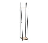 HAKU Armoire Debout chêne Clair, Noir, MDF, Métal - Dim.: L 38 x H 166 x P 40 cm, Style: Moderne