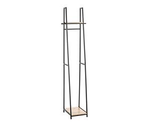 HAKU Armoire Debout chêne Clair, Noir, MDF, Métal - Dim.: L 38 x H 166 x P 40 cm, Style: Moderne